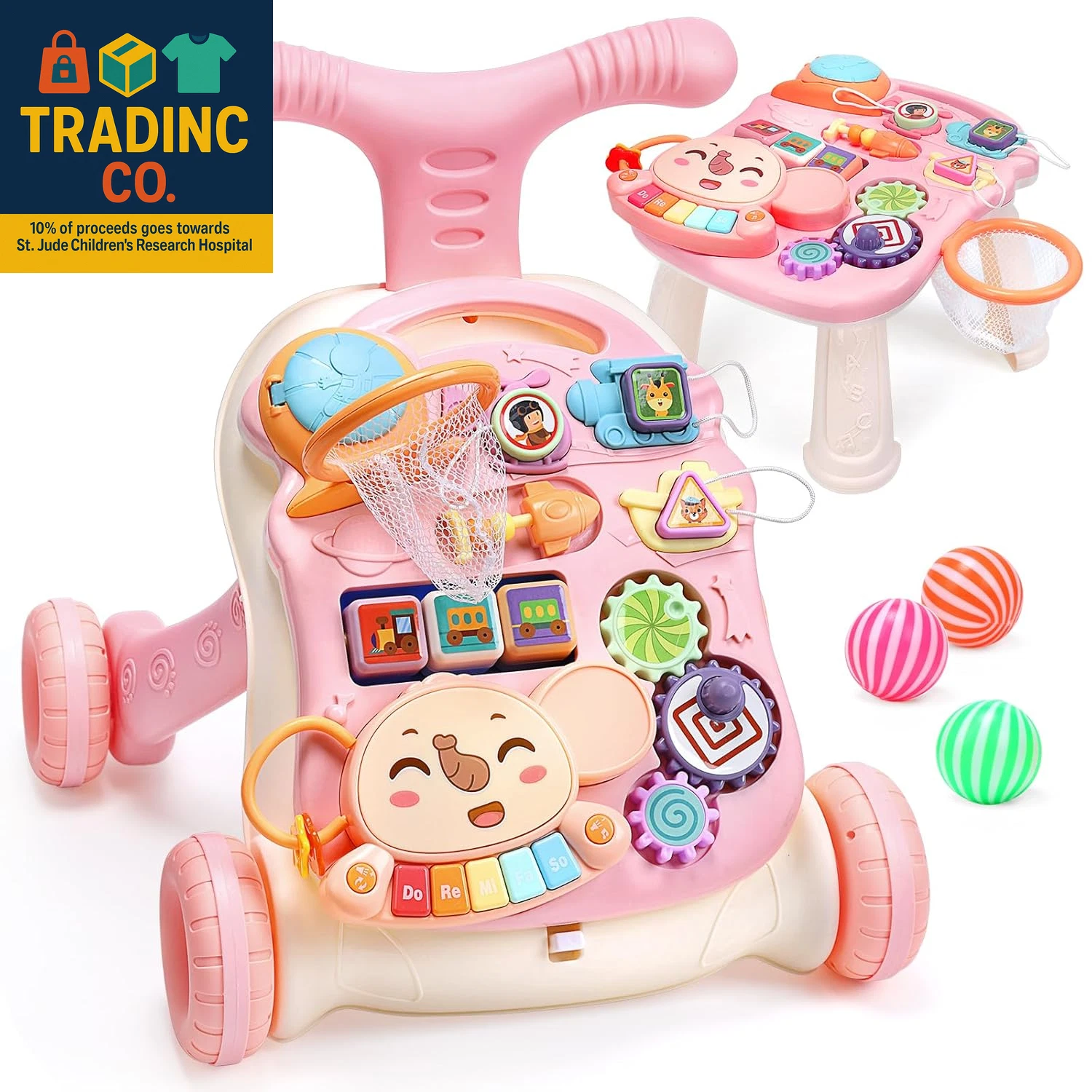 2-In-1 Baby Walker for Girls, Toddlers Learning Walker, Early Educational Push W
Opens in a new wind