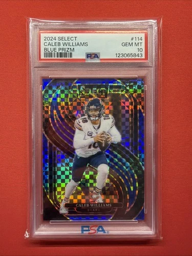 Caleb Williams 2024 Select #114 Blue Prizm RC Rookie 108/175 PSA 10