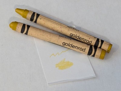 Lot of 2 Goldenrod Used Discontinued Crayola Crayon Binney & Smith Made in USA