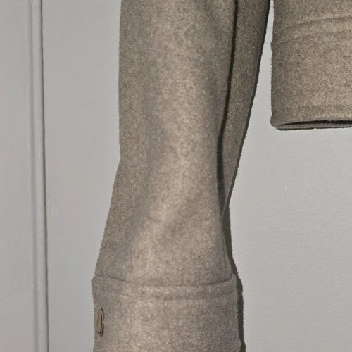 ZARA  Beige Wool Blend Full Zip Jacket Lined Pockets Size L image 6