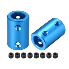2pcs Shaft Coupling 10mm to 10mm L25xD16 Robot Motor Wheel Coupler Blue