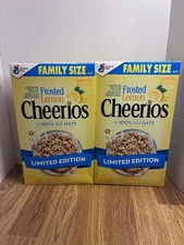 2 Frosted Lemon Cheerios Cereal Limited Edition 18.5 Oz Breakfast Family Size