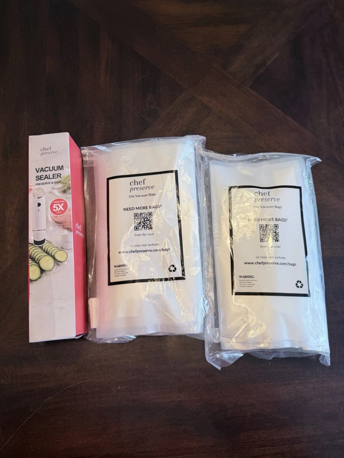 Chef Preserve Compact Vacuum Sealer plus Reusable Vacuum Bags