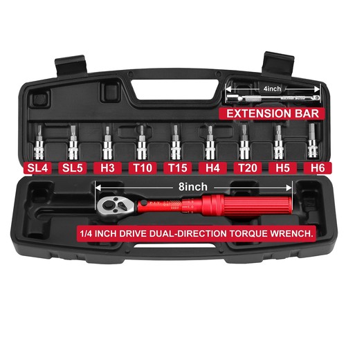 P.I.T. Bike Torque Wrench Set, 1/4 Inch Drive, 10-50 IN.LB (1-6 NM) with Dual... - Picture 2 of 9