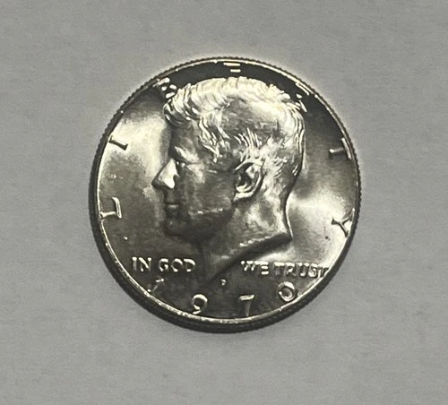 1970-D Denver Kennedy Half Dollar, US 50c JFK Silver Coin, Semi Key Gem BU UNC