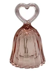 Vintage Fenton Art Glass Pink Rose Heart Handle Handled Bell Love