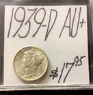 1939 D Mercury Silver Dime AU+! ENN Coins