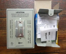 **NEW** Leviton N1303-DS Toggle Motor Starter 30A, 600V