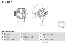 Alternador con polea de rueda libre 0 986 080 400 BOSCH para NISSAN DACIA