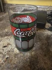 Vintage Rare, 16 oz Green & Red Coca-Cola Tiffany Style, Frosted Stained Glass