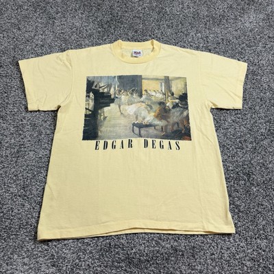 Vintage Edgar Degas The Dance Class Shirt M 1873 Ballet Painting 90s Anvil