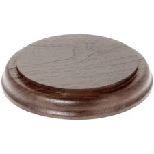 Plymor Solid Walnut Round Wood Display Base, 4.75" W x 4.75" D x 0.75" H
