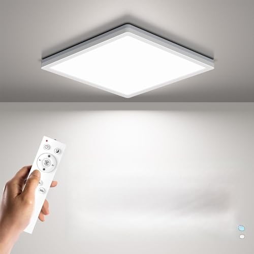 Dimmable LED Flush Mount Ceiling Light Fixture with Remote Control, 9 Inch - Picture 2 of 8