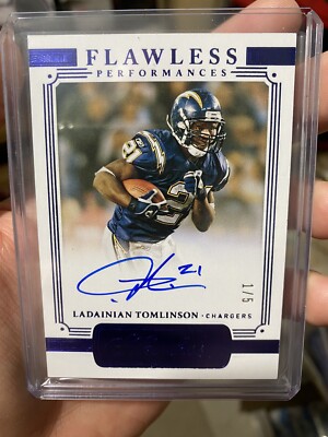 2021 Panini Flawless Performances Ladainian Tomlinson Sapphire Auto Parts 1/5