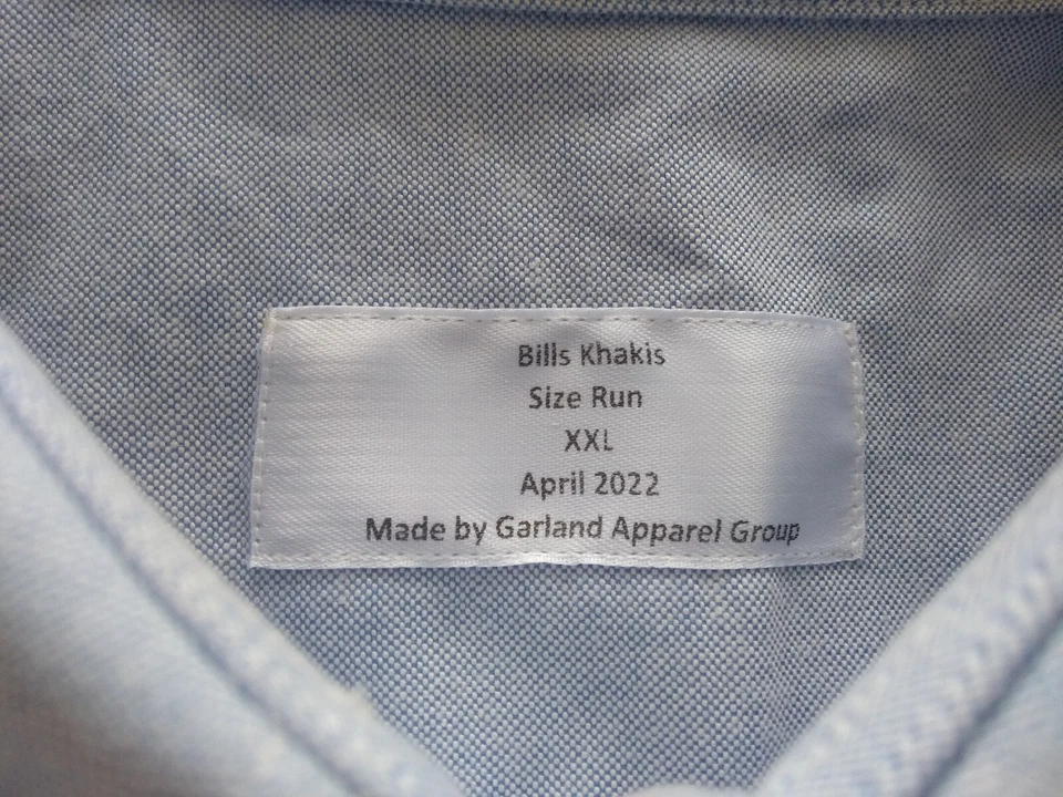 NUEVO SIN ETIQUETAS Bill's Caquis Azul Oxford Tela Abotonada 18-35 XXL Foto 4 de 4