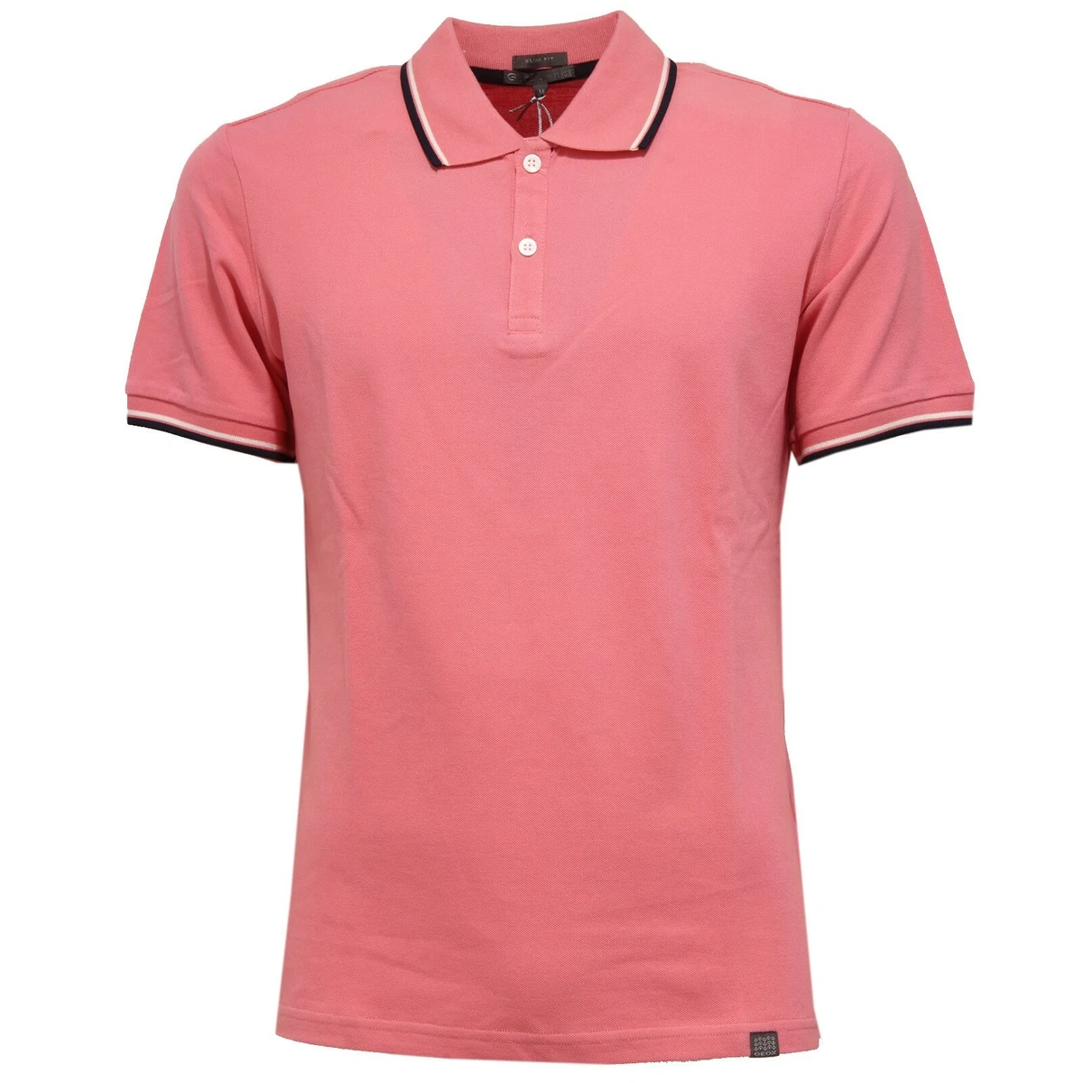 8160K polo uomo GEOX SLIM FIT pink garment dyed polo t shirt man