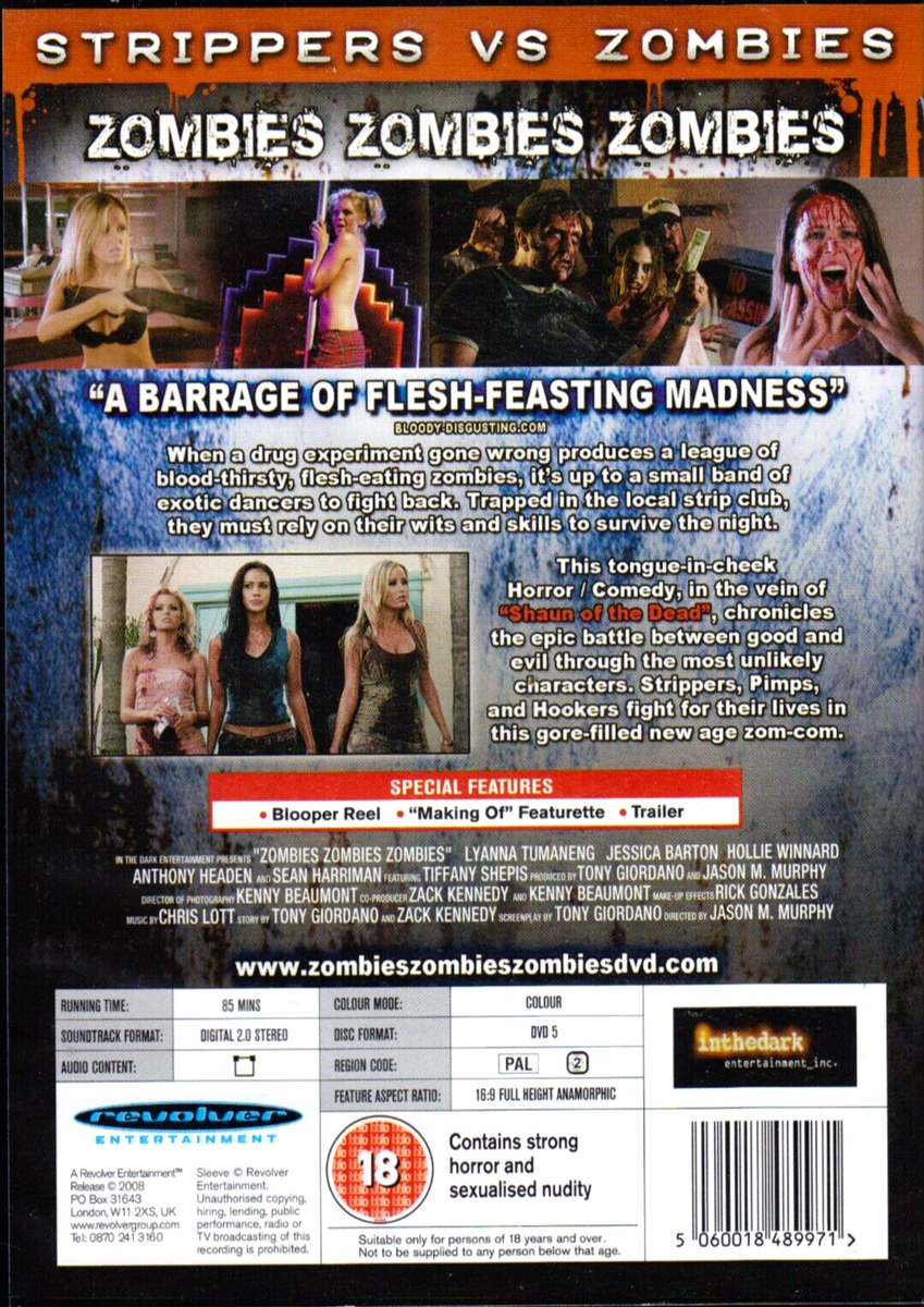 Zombies Zombies Zombies - Zombies vs Strippers (DVD-2008, 1-Disc