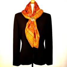 Grand Prix Turin 100 Silk Scarf Size 30 1/2 x 30 1/2 inches Made in Italy Vtge.