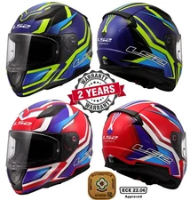 LS2 FF353 RAPID II ECE2206 FULL FACE MOTORBIKE HELMET FLITZ BLUE YELLOW RED BLUE