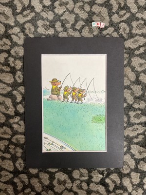 The Berenstain Bears SELTEN Vintage 1967 montierter Kunstdruck, JUNGENPFADFINDER INTERESSE