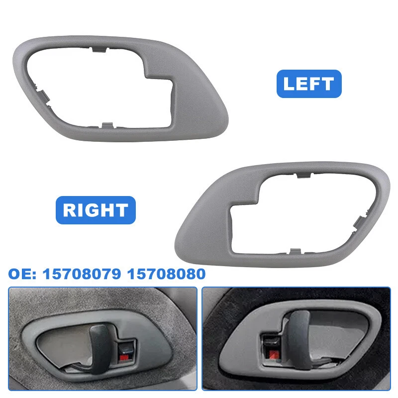 Bisel de manija de puerta interior gris delantero derecho y derecho para Chevrolet C1500 C2500 1995-1999 Foto 2 de 4