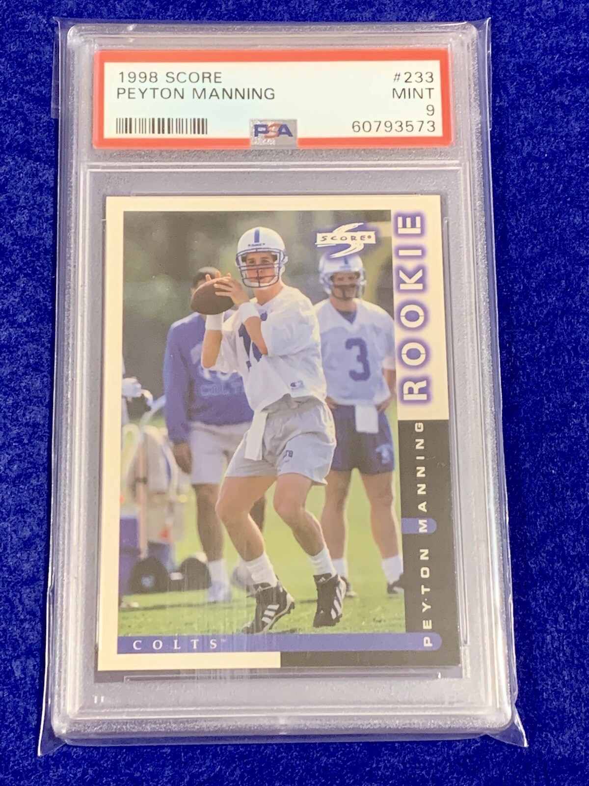 1998 Score PEYTON MANNING Rookie RC #233, PSA 9 Mint Colts
