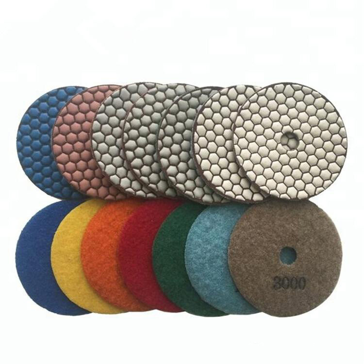 4'' Dry Diamond Polishing Pad Resin Sanding Disc Granite Porcelain Marble  Stone