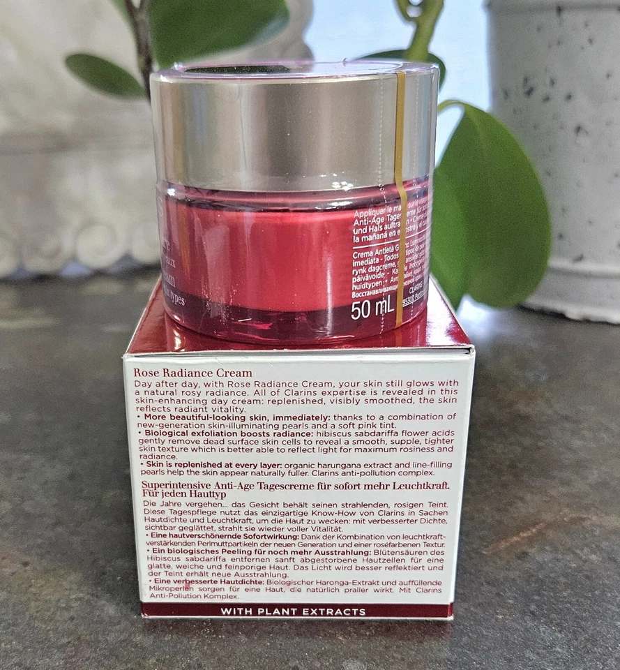 Clarins Super Restorative Rose Radiance Cream 1.7oz Creme Rose Lumiere NIB! - Image 2 of 4
