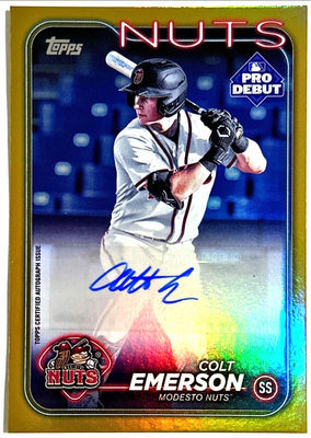 2024 Topps Pro Debut Colt Emerson Gold Auto 46/50 Seattle Mariners 