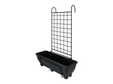 Holder With 60 cm Trough Plain Trellis Plastic Coated Steel Garden Pride