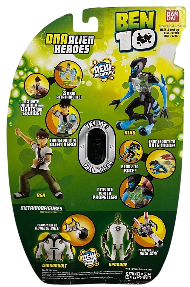 Figura de acción Ben 10 DNA Alien Heroes XLR8 7" NUEVA 2007 con tarjeta de juego exclusiva Foto 2 de 4