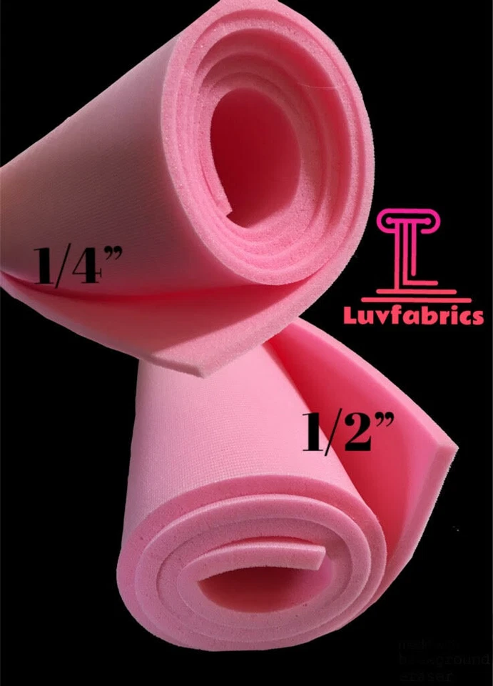 Pink Sew foam Upholstery first quality 1/4" craft Padding W/Scrim Backing 55"
