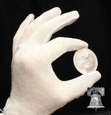 Inspection Gloves Coin Silver Jewelry HEAVY DUTY White Cotton MEDIUM 3x Pair