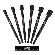 ARES 70650-6-Piece SAE Magnetic Impact Nut Driver Bit Set - Impact Grade Nut Set