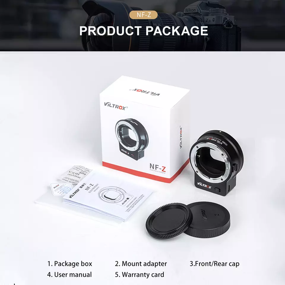 Viltrox NF-Z Auto Focus FTZ Lens Mount Adapter Nikon F Lens to Z Mount Cameras - Image 2 of 4