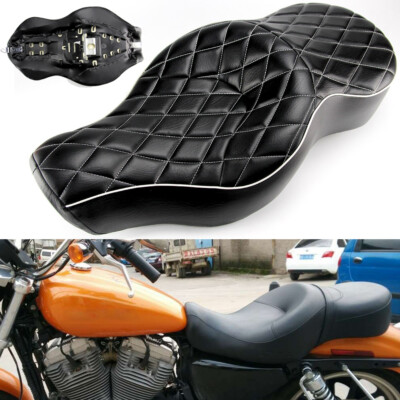 Wide Tripper Double Seat For Harley Sportster XL 883/1200 2004-2021 – Black