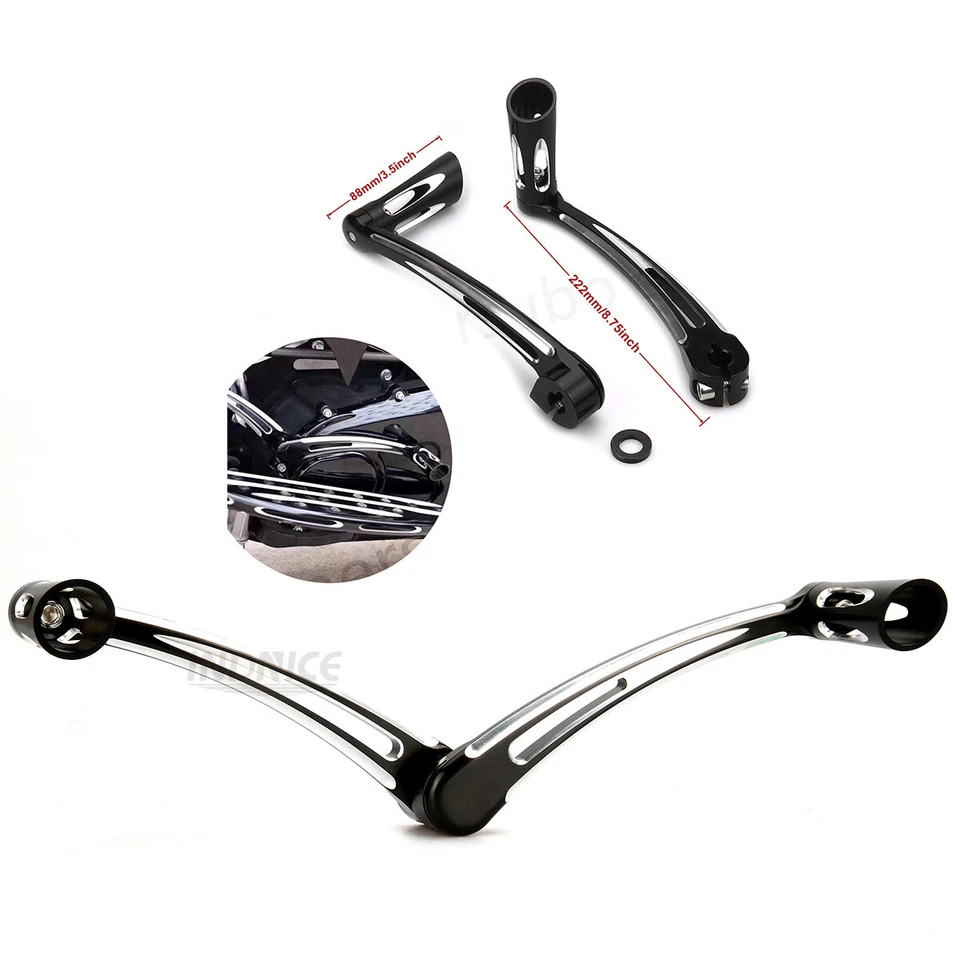 Black Edge Cut Brake Shift Levers for Harley Touring 2014-Up Street Glide FLHX - Image 2 of 4