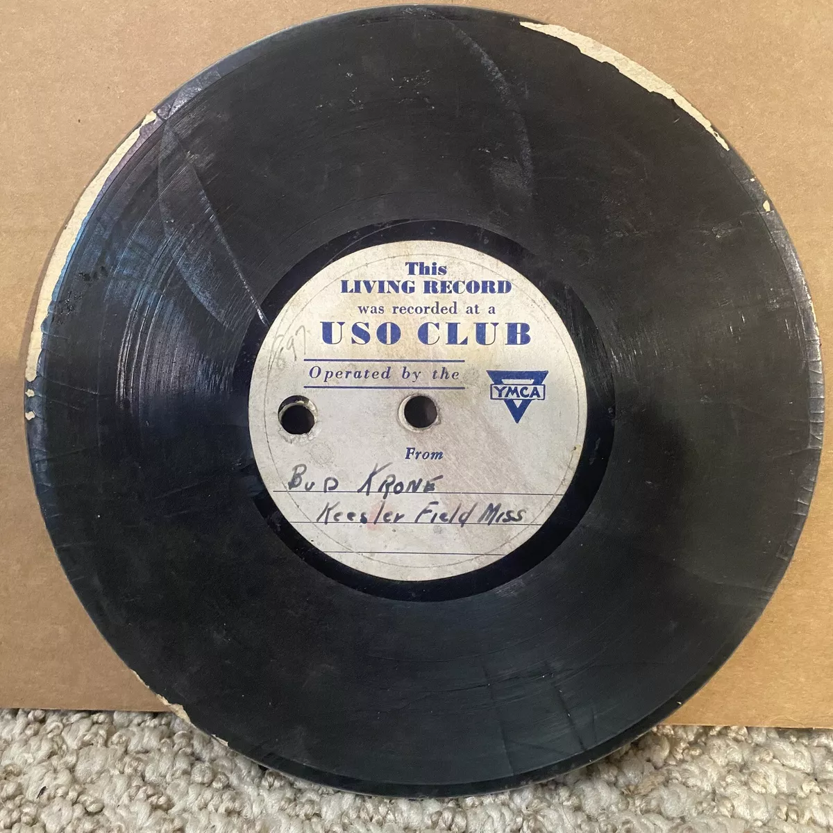 USO CLUB LIVING RECORD YMCA 1940s WWII Keesler Field Mississippi Air Force  Base