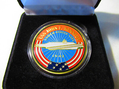 US NAVY - USS JOHN F. KENNEDY CV-67 Challenge Coin w/ Presentation Box