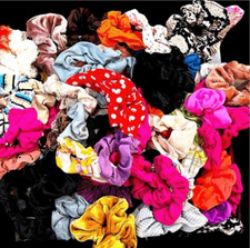 6 Piece Multicolored Assorted Scrunchies Hair Ties Silky NWT NEW