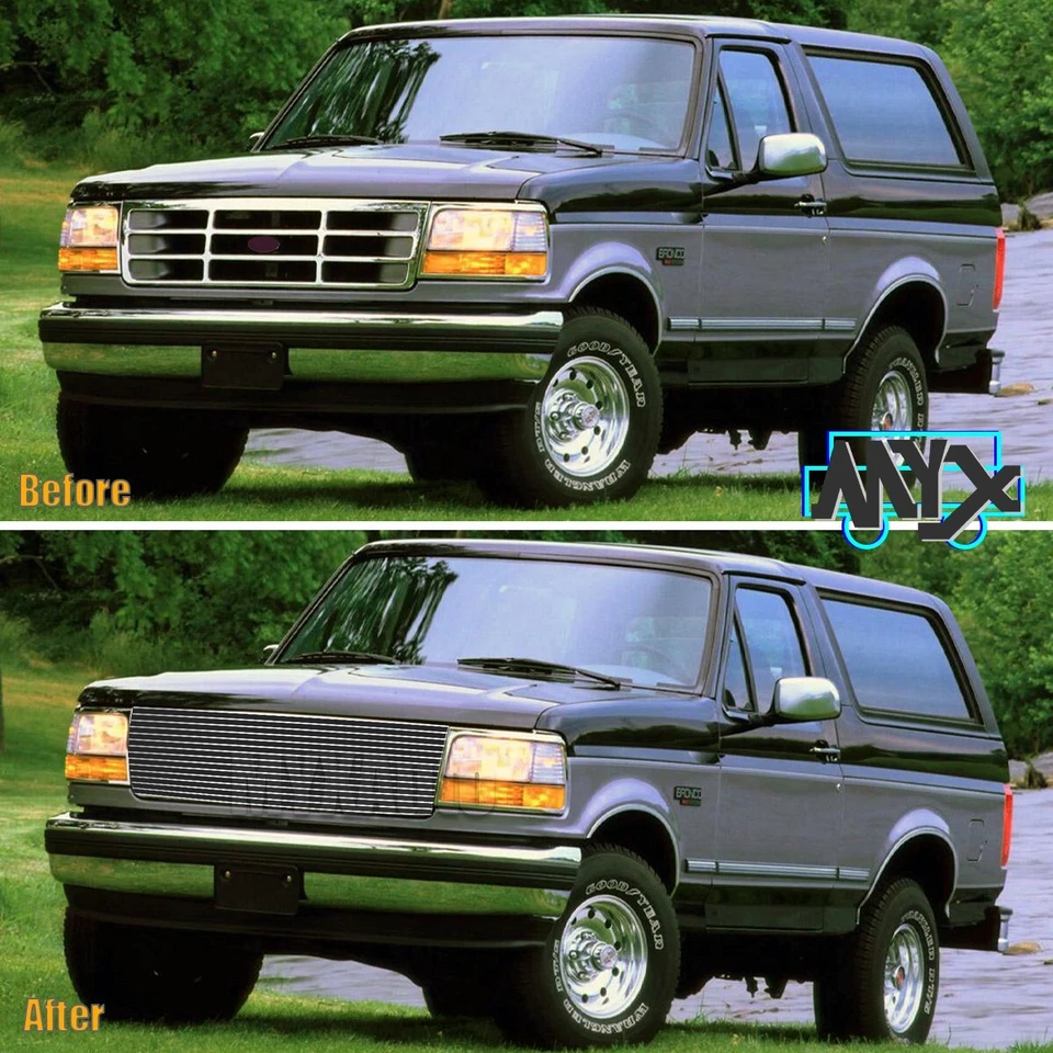 Fits 89-92 Ford Bronco 2/Ranger 90-94 Explorer Billet Grille Chrome Grill Insert - Изображение 4 из 4