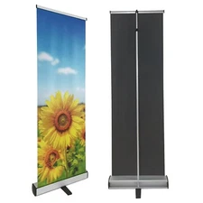 24"W x 72-80"H, Heavy-Duty Retractabel Banner Stand (Stand ONLY) Roll Up Display