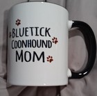 Bluetick Coonhound Mom Mug White & Black with Paw Prints New no tags no flaws