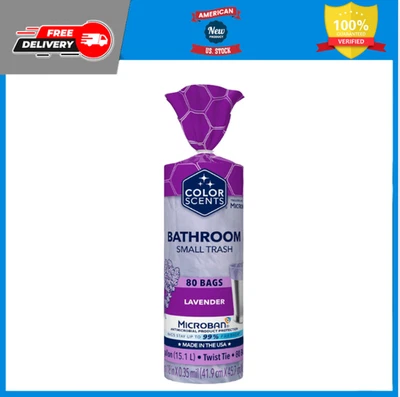 Color Scents Small Trash Bags - 4 Gallon, 80 Bags (1 Pack of 80 Count)