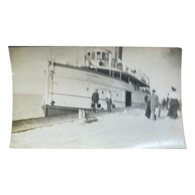 Vtg Ship Photo   Passenger Vessel AURORA at Dock, c.1920s Maritime Scene
