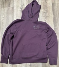 American Eagle Hoodie Sweatshirt Mens Large Red Burgundy Fleece Pullover