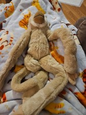 Beige Animal Alley Monkey Stuffed Plush Toys R Us 20  Hanging Sticky Hands Tan