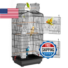 VEVOR 41-inch Open Top Large Parrot Bird Cage, Hanging Bird Cage for Parakeets F
