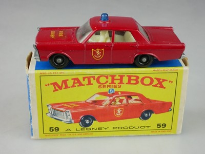59c Ford Galaxie Fire Chief's Car - 31546 Matchbox Regular Wheels