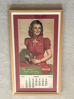 Vintage Original 1940 Coca Cola Coke Soda Calendar VG /EX Condition